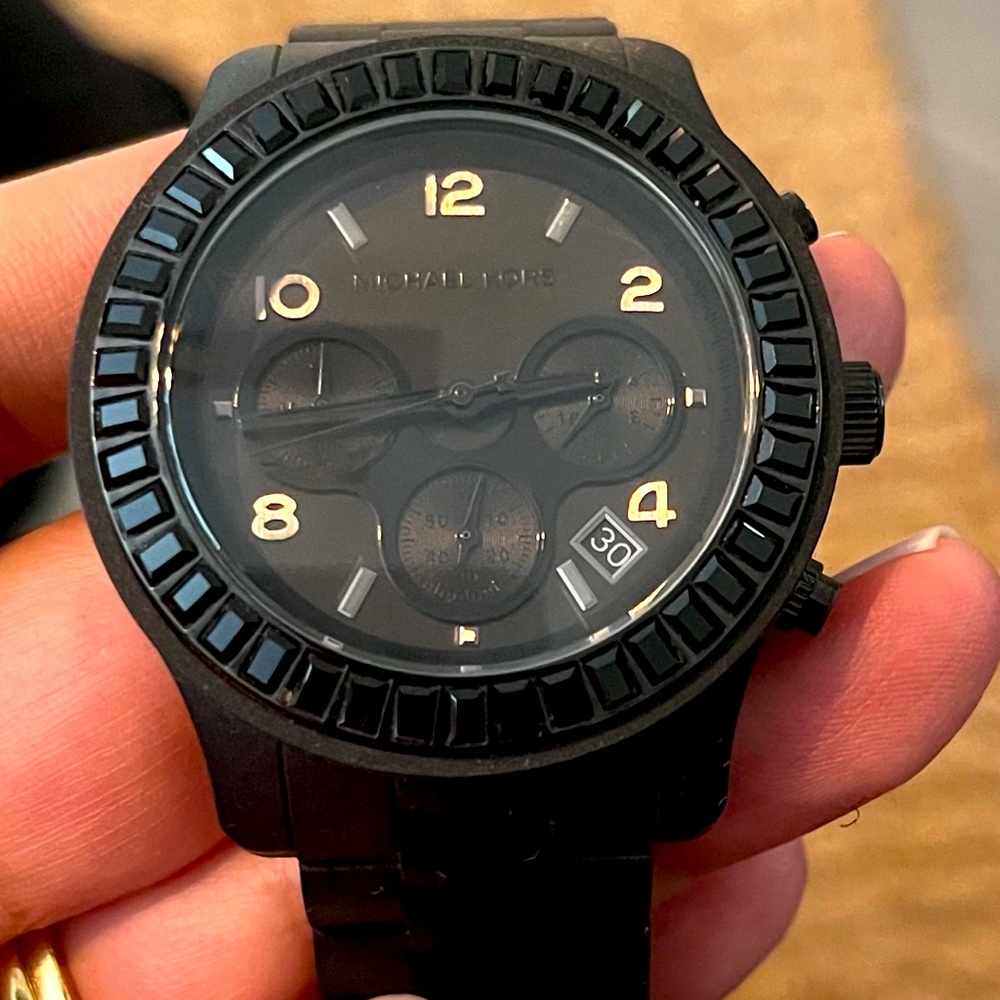 All blacked out MK silicon watch